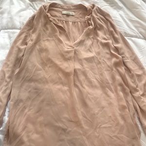blush pink blouse: oversized fit